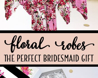 Bridesmaid Robes, Bridesmaid Robe, Wedding Robes, Bridal Party Robes, Bridesmaids Robes, Robes, Floral Robes, Bridal Robes, Monogram Robes