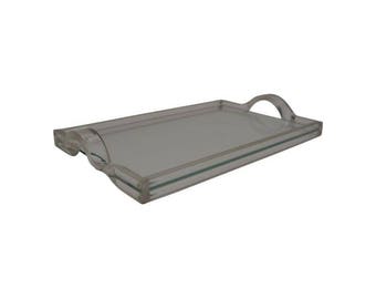 Mid-Century Modern Lucite & Glass Tray