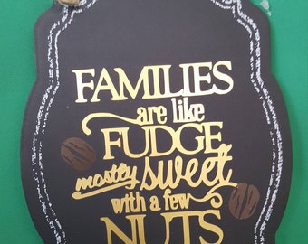 Family STENCIL Families are like fudge mostly sweet with