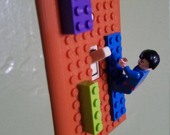Lego Compatible Light Switch Plate - Home Decor - Many Colors Available