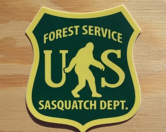 Sasquatch Sticker -- Bigfoot Sticker -- Sasquatch Decal -- Yeti -- Forest Service -- Bigfoot Decal -- Northwest Sticker -- Camping -- PNW