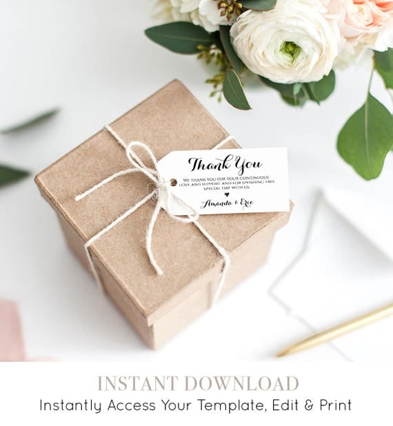 Printable Thank You Tag Welcome Tag Wedding Favor Tag 100%