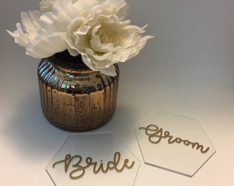 Acrylic Place Cards Hexagon Place Cards Geometric Place Cards Custom Place Cards Elegant Wedding Place Cards Unique Place Card Place Setting