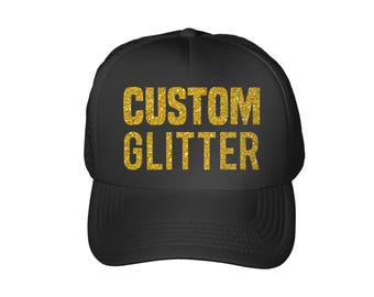 Custom Trucker Hat | Personalized Trucker Hat | Textured Glitter Cap | Bachelorette Party Hats | Bridal Party Hats