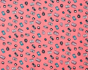 SALE | Japanese camera fabric in cotton lawn by Hokkoh - 1/2 YD