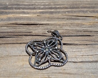 Vintage Sterling Silver Marcasite Pendant