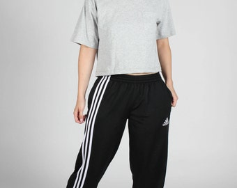 black adidas trackies