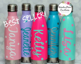 Personalized Water Bottle; Bridal Party Personalized Water Bottle; Bridesmaid Water Bottles; Bride Water Bottle; Personalized Workout Bottle