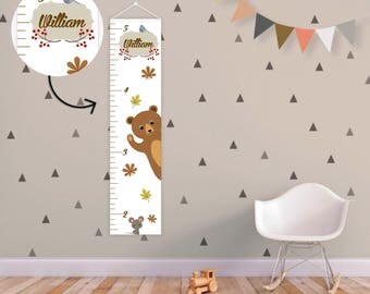 Customizable Children's Growth Chart Personalized Growth Chart Forest animals growth chart Kids Height Ruler Forest animals nursery