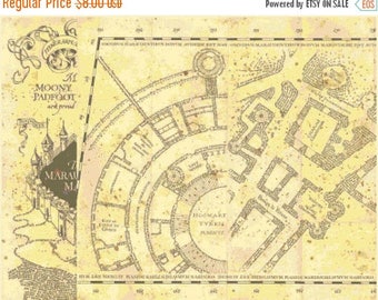 ON SALE Counted Cross Stitch Patterns - first portion marauder's map part Harry Potter - 26.64" x 20.50" - L1334