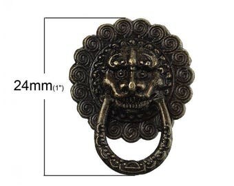 1 handle pattern bronze door knocker Lion head metal 24 x 30 mm
