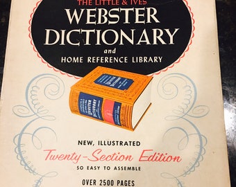 Vintage Websters Dictionary with Vintage Box