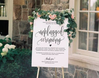 Unplugged Wedding Sign, Unplugged Ceremony Sign, Unplugged Wedding, Unplugged Sign, Wedding Unplugged, PDF Instant Download #BPB203_35