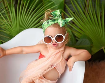 TROPICAL LEAVES Gorgeous Wrap- headwrap; fabric head wrap; head wrap; boho; newborn headband; baby headband; toddler headband