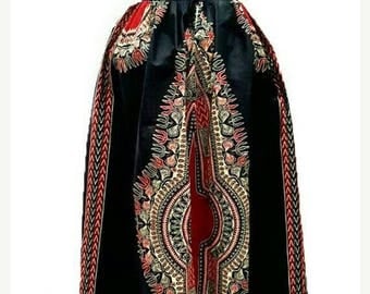 ON SALES Black dashiki Maxi Skirt, African clothing , Ankara Maxi skirt