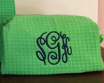 Small Monogrammed Cosmetic Bag - Personalized small size makeup bags - Purse sized make up case - Bridesmaids makeup bags