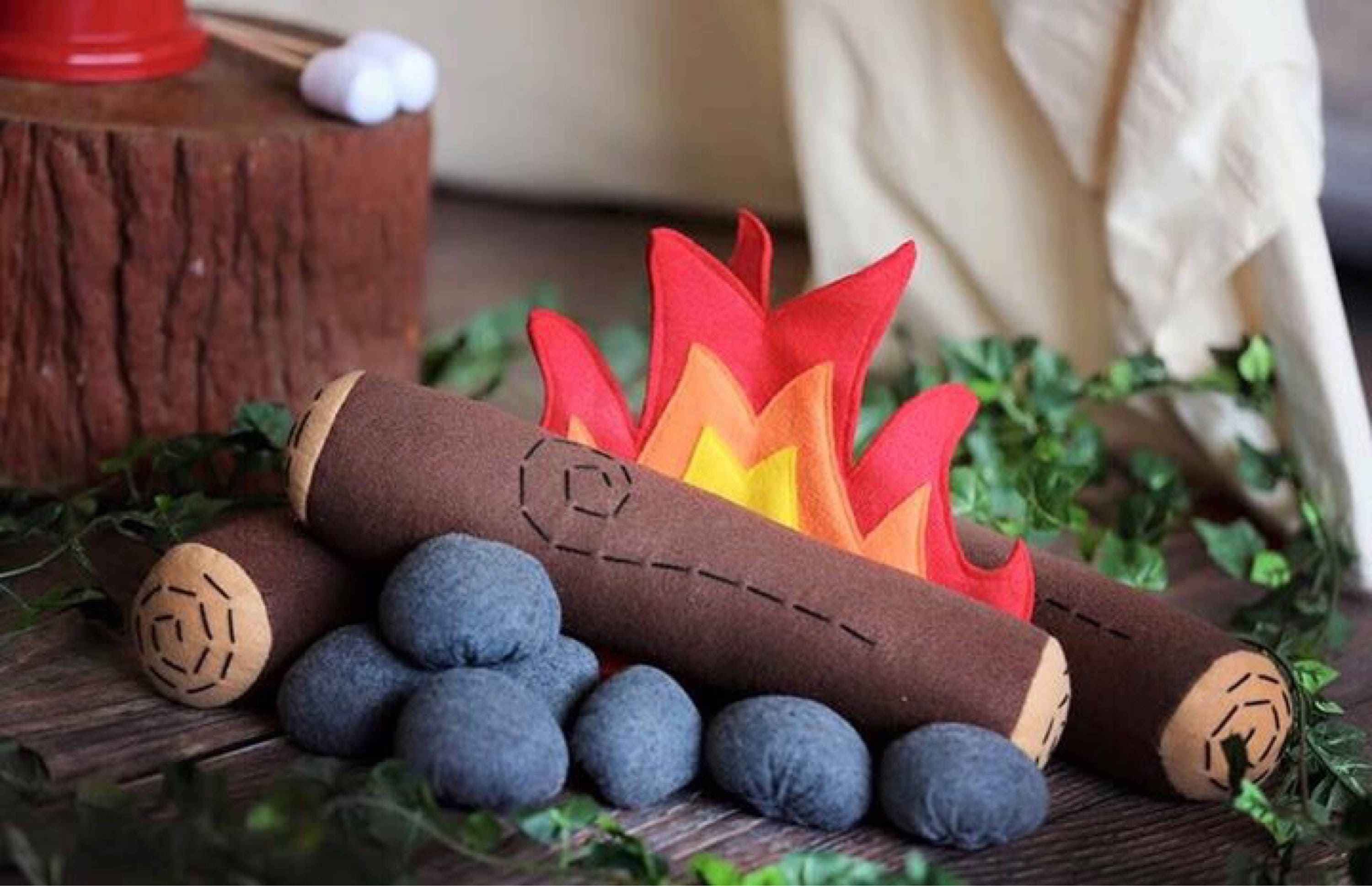 Campfire Play Set Campfire Set Felt Campfire Montessori
