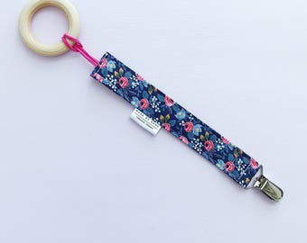 Floral Pacifier Clip - Baby Girl Pacifier Clip - Pacifier Clip - Binky Clip - Soother Clip - Toy Clip - Universal Clip