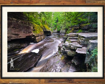 Nature Photo Art, Nature Photography Water, Upper Peninsula Michigan, Upper Peninsula Art, Metal Prints, Canyon Falls, Canyon Gorge , L'Anse