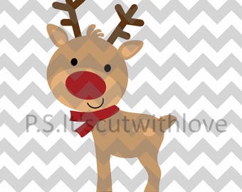 Cute Christmas Reindeer SVG file - PNG