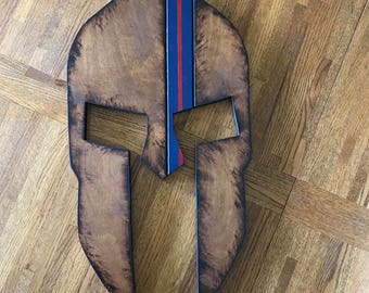 Spartan Helmet-Torched-Marine Corps-Blood Stripe