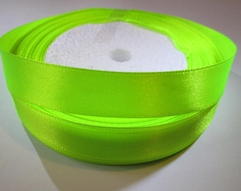 5 m satin ribbon yellow neon 16mm