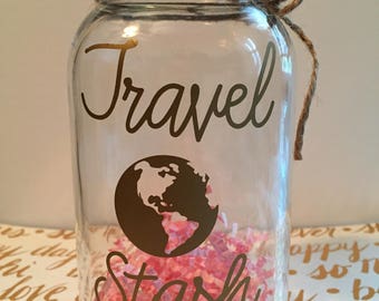 Vacation fund jar, Memory Jar, Money Jar, Treasure Jar, Vacation Savings jar, Coin jar, Savings jar, Travel fund, Travel Stash, Travel Fund