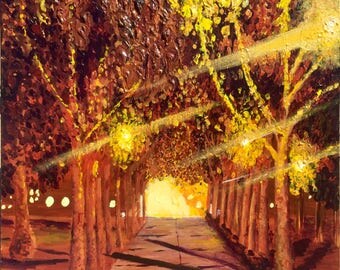 Daylight Savings Time - 24x24 original acrylic painting by artist Joy Festa