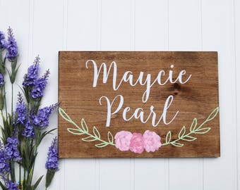 Baby shower signage, Wood baby name sign for wall, Wood signs personalized baby, Nursery wall art