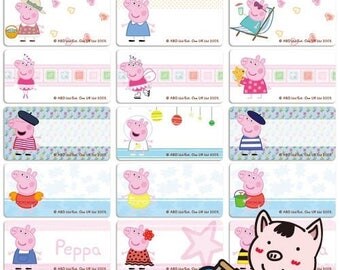 48 Peppa Pig Iron On Name Labels - Medium (30*15 mm) Iron On Labels