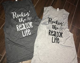 Rocking the realtor life, realtor, rock on, real estate shirts