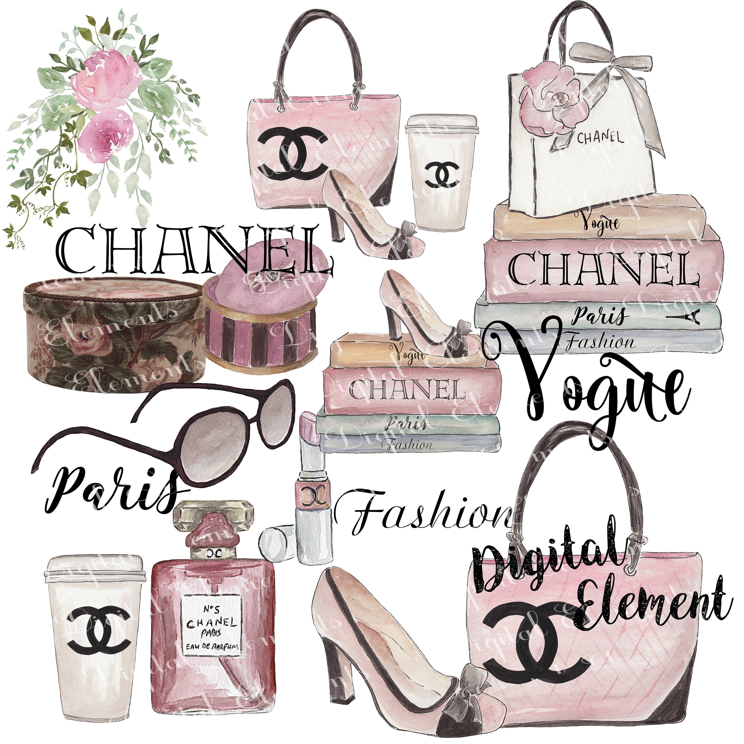 Digital Clip Art Watercolor Clip Art Chanel Clip Art