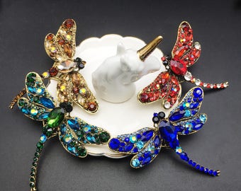 CINDY XIANG Rhinestone Large Dragonfly Brooches For Women Vintage Coat Brooch Pin Insect Jewelry 8 Colors Available Gift - 36