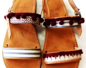 leather sandals, greek sandals, boho shoes, flat sandals, handmade leather shoes, womens shoes, girls sandals, gift for girlfriend, size 9