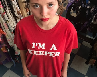 Vintage I'm a keeper" Red Tshirt