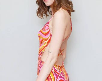 Rare Vintage 1980's Nina Ricci Cross Back Swimsuit