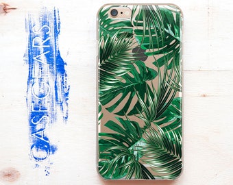 Clear iPhone 7 Case Tropical Leaves iPhone 6 Case iPhone Cover 7 Plus iPhone SE Case Clear Tropic Case for Samsung S8 Samsung S8 Cover 0138
