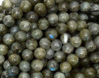 7mm grey labradorite round beads 15.5" strand 39006