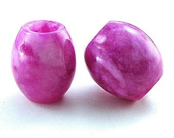 2 13mm magenta jade beads 14418