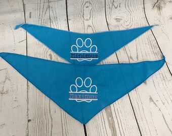 Dog bandana, Personalized bandana, monogrammed dog bandana, puppy paws bandana, dog accessories, dog gift, embroidered dog bandana, pet, dog