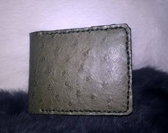 ostrich leather card holder