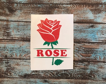 Rose with Name Decal | Rose with Monogram Decal | Name Decal | Monogram Decal | Rose Decal | Yeti Decas | Car Decal | Mother's Day Decal