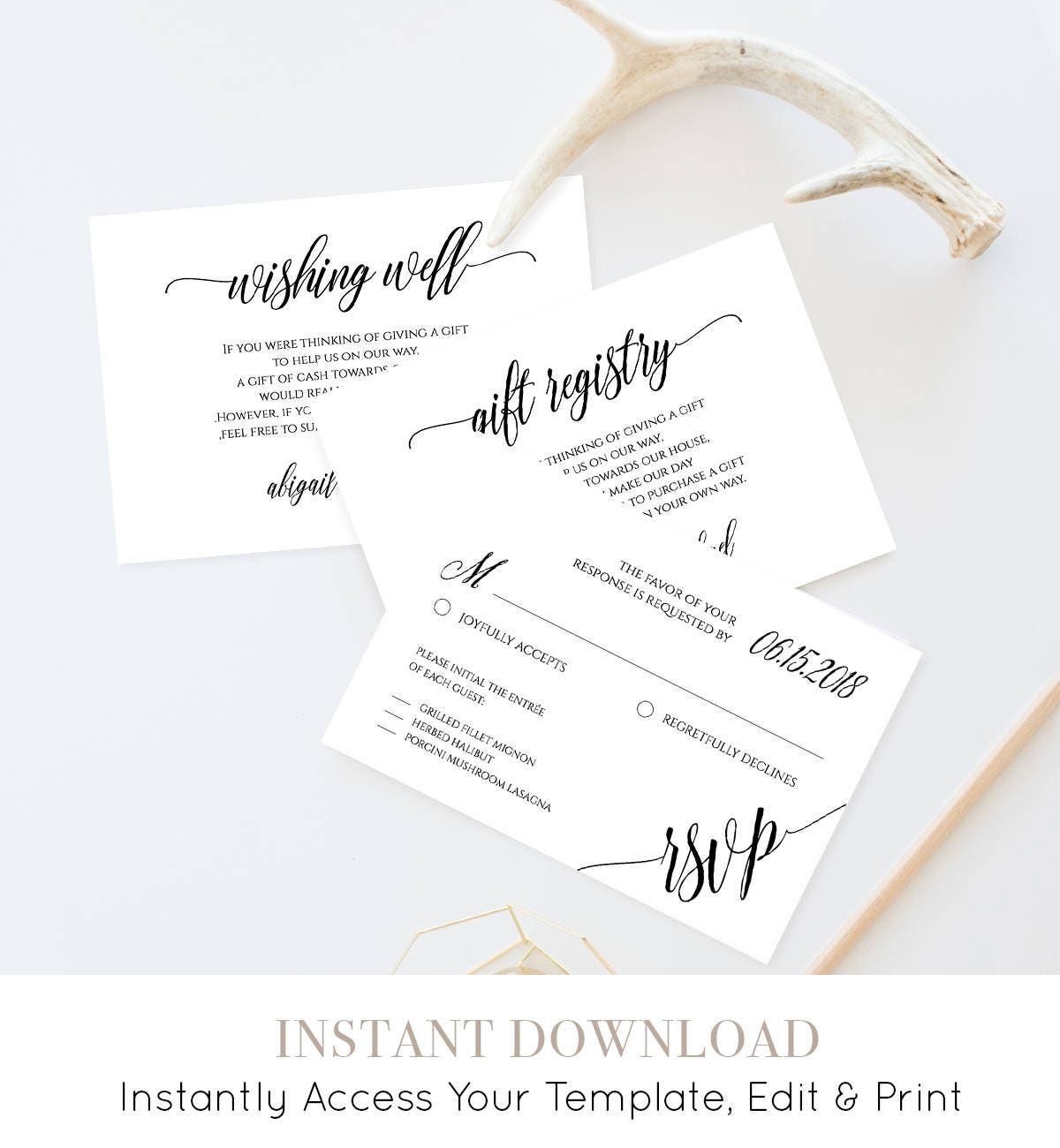 wedding registry card template free