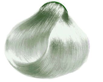 Remy Human Hair Extension Clip in Streak - Silver Gray 12"