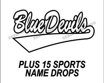 Blue Devils Swoosh Download Files - SVG, DXF, EPS, Silhouette Studio, Vinyl Cutting Files, Digital Cut Files - Use with Cricut and more!
