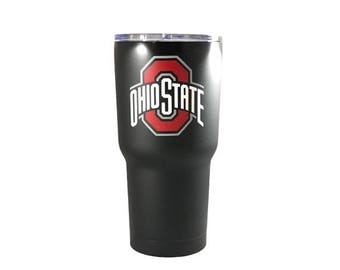 SUMMER SALE Ohio State Buckeyes- personalized 30 oz Custom Powder Coated Stainless Steel Tumbler - Duplicate of Yeti Rambler (Logo is SEALED