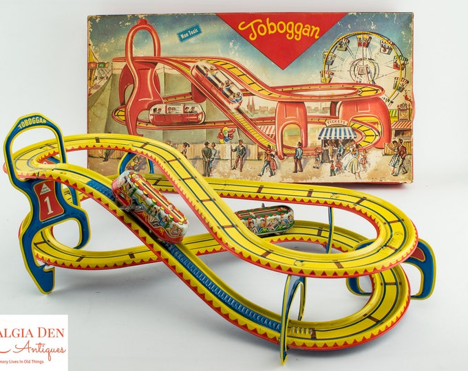 Tin Lithograph Toys | Vintage Toy Roller Coaster | Marx Technofix Toboggan #290