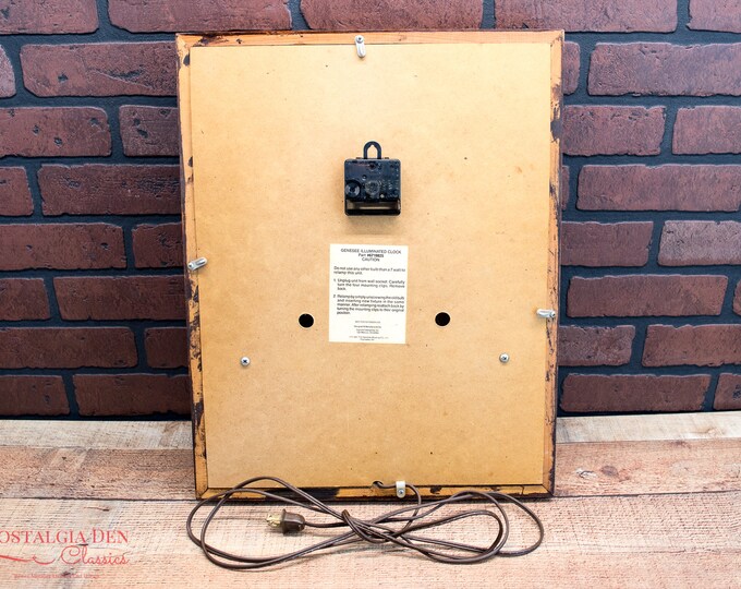 Genesee Beer & Ale Illuminated Clock | Lighted Clock Mirror | Vintage Breweriana