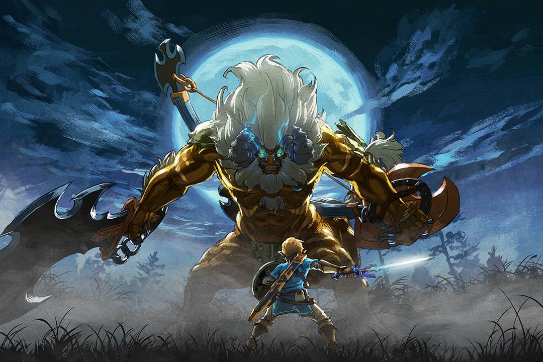 The Legend of Zelda: Breath of the Wild Link vs. Lynel Poster