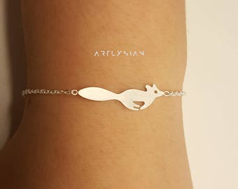 Fox bracelet, women bracelet, dainty jewelry, for mom jewelry, bracelets minimalist, bracelets for girls, gift for mom, simple bracelet cute